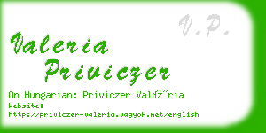 valeria priviczer business card
